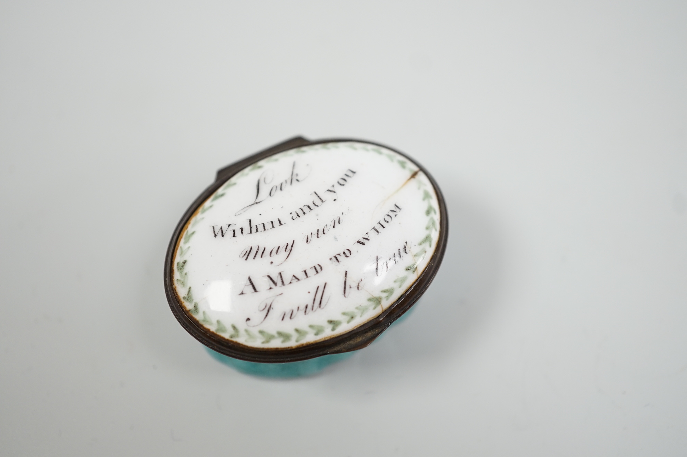 A George III South Staffordshire enamel patch box